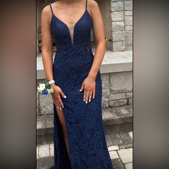 La Femme Mermaid Prom Dress